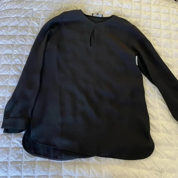 Lafayette 148 black silk blouse NWOT - Picture 1 of 8
